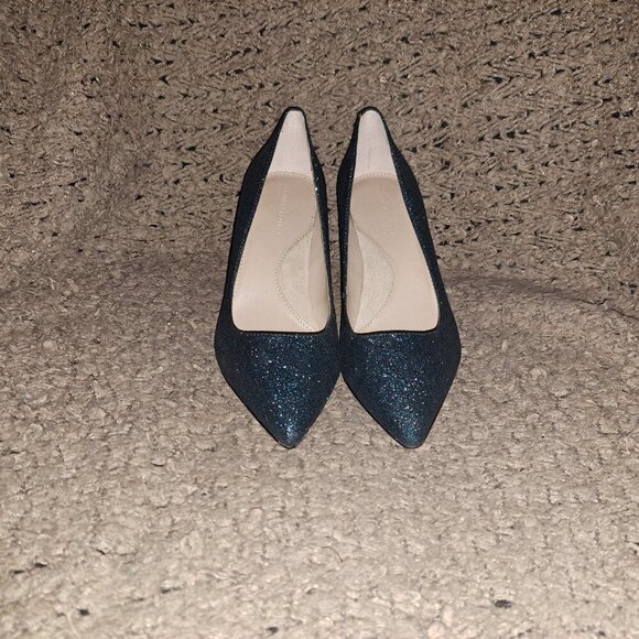 BANANA REPUBLIC-Madison 12 Hour Teal Glitter Pewter Point Toe Pump-SZ 6-NWOB - Picture 3 of 8